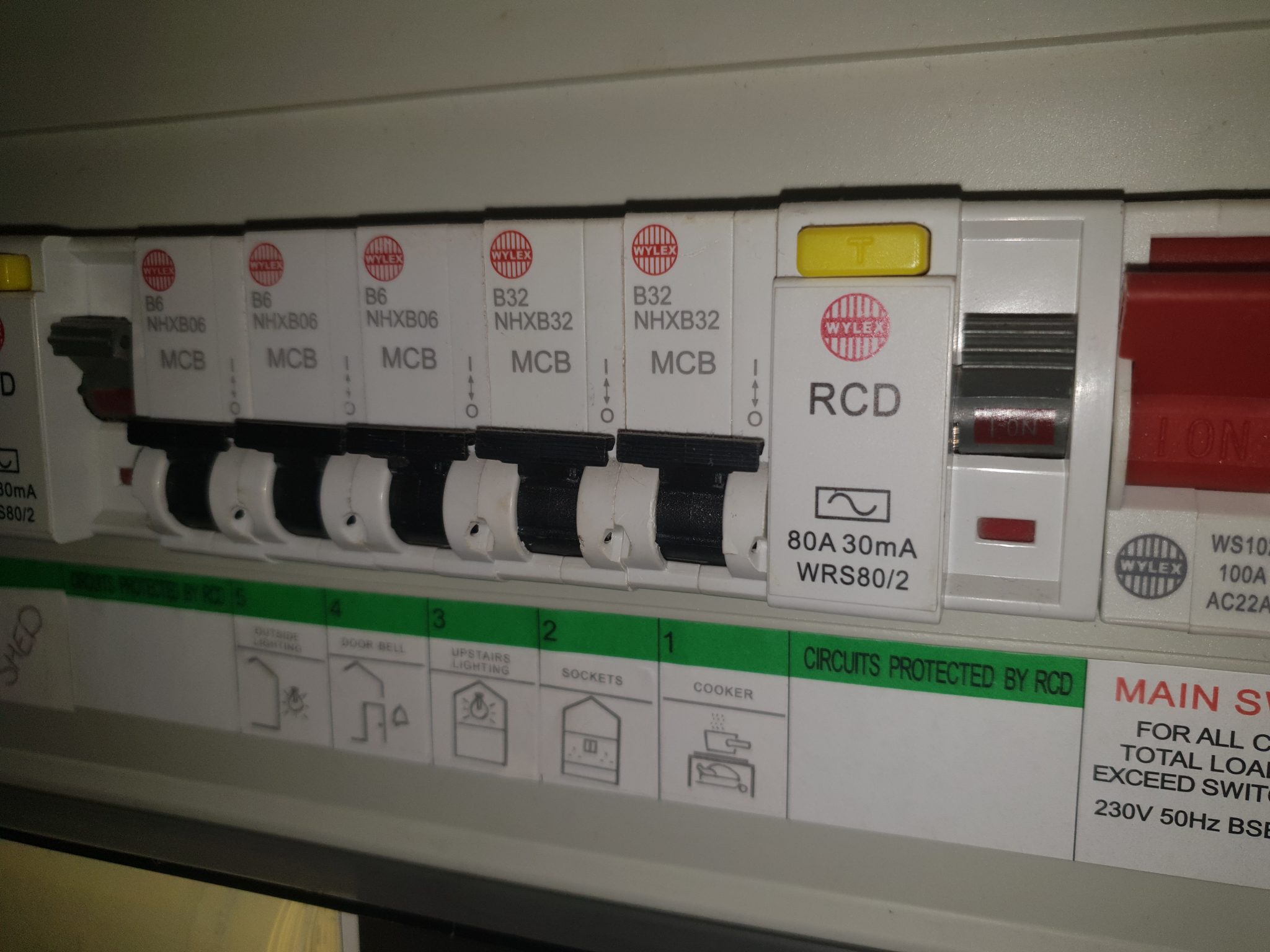 Provision of RCD for all sockets 